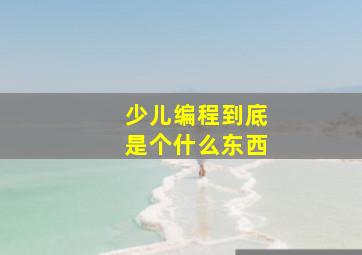 少儿编程到底是个什么东西