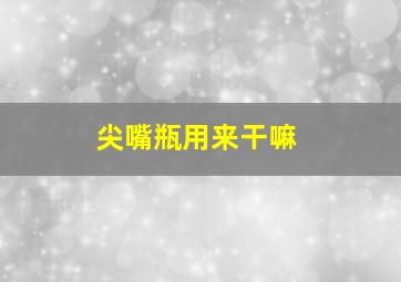 尖嘴瓶用来干嘛