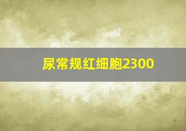 尿常规红细胞2300