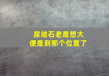 尿结石老是想大便是到那个位置了