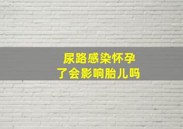 尿路感染怀孕了会影响胎儿吗