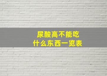 尿酸高不能吃什么东西一览表