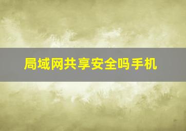 局域网共享安全吗手机