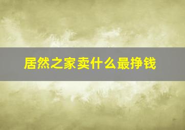 居然之家卖什么最挣钱