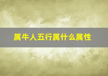 属牛人五行属什么属性