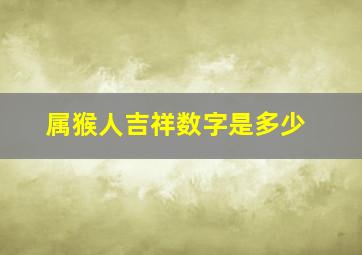 属猴人吉祥数字是多少