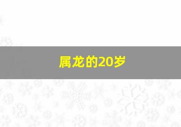 属龙的20岁