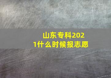 山东专科2021什么时候报志愿