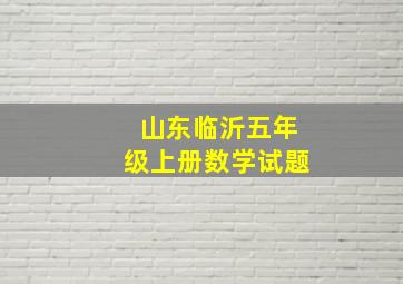 山东临沂五年级上册数学试题