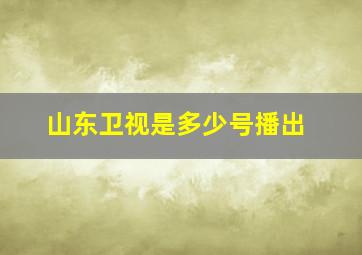 山东卫视是多少号播出