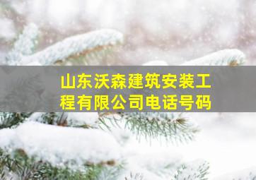 山东沃森建筑安装工程有限公司电话号码