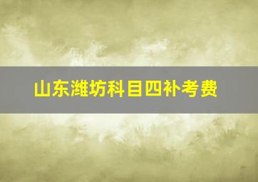 山东潍坊科目四补考费