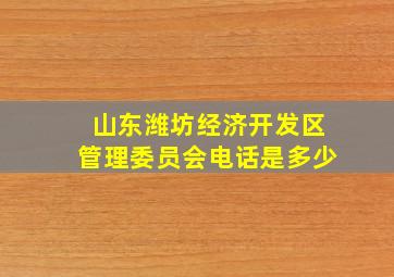 山东潍坊经济开发区管理委员会电话是多少