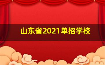 山东省2021单招学校