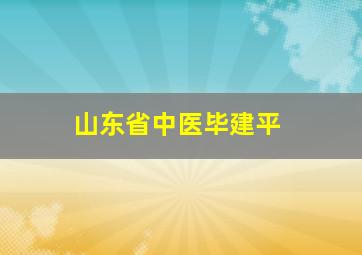 山东省中医毕建平