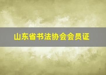 山东省书法协会会员证