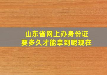 山东省网上办身份证要多久才能拿到呢现在