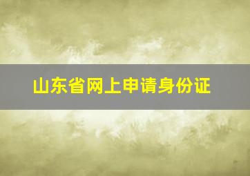 山东省网上申请身份证