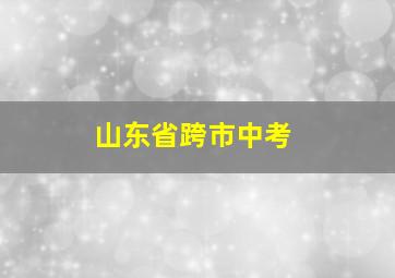 山东省跨市中考