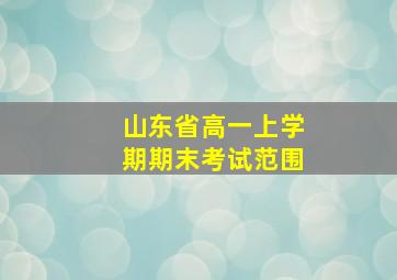 山东省高一上学期期末考试范围