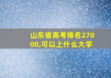 山东省高考排名27000,可以上什么大学