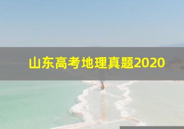 山东高考地理真题2020