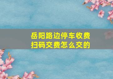 岳阳路边停车收费扫码交费怎么交的