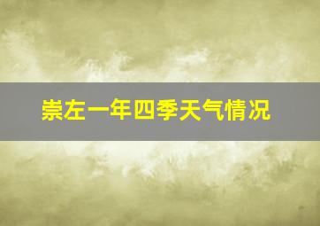 崇左一年四季天气情况