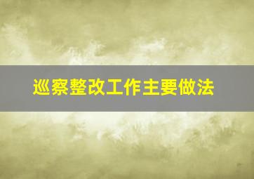 巡察整改工作主要做法