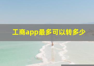 工商app最多可以转多少