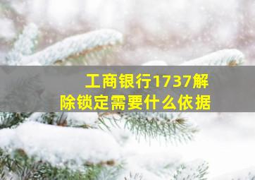 工商银行1737解除锁定需要什么依据