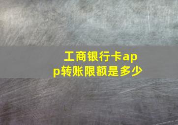 工商银行卡app转账限额是多少