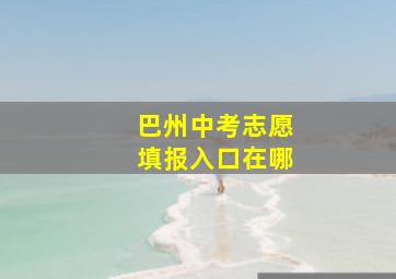 巴州中考志愿填报入口在哪