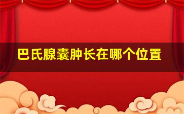 巴氏腺囊肿长在哪个位置