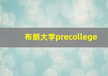 布朗大学precollege