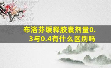 布洛芬缓释胶囊剂量0.3与0.4有什么区别吗