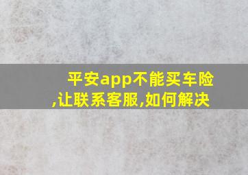 平安app不能买车险,让联系客服,如何解决