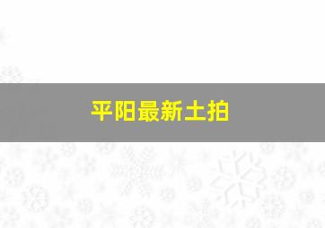 平阳最新土拍