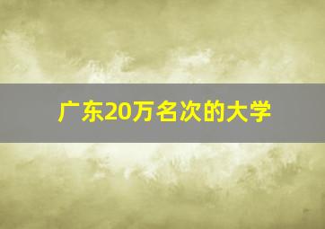 广东20万名次的大学