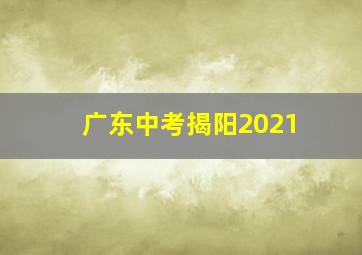 广东中考揭阳2021