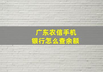 广东农信手机银行怎么查余额