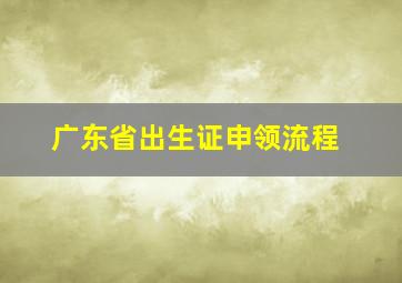 广东省出生证申领流程