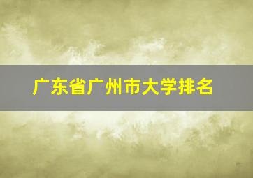 广东省广州市大学排名