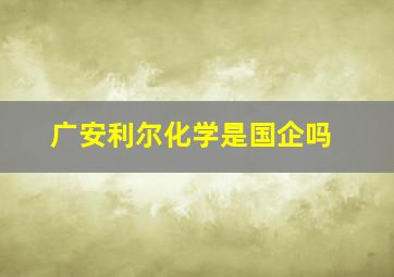 广安利尔化学是国企吗