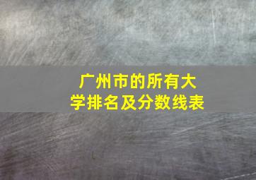 广州市的所有大学排名及分数线表