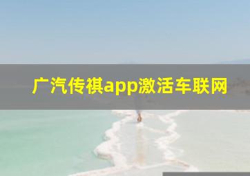 广汽传祺app激活车联网