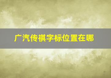 广汽传祺字标位置在哪