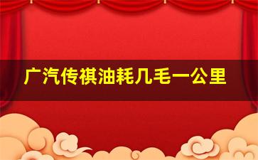 广汽传祺油耗几毛一公里