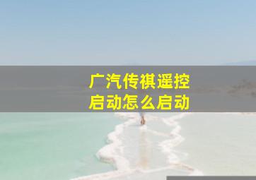 广汽传祺遥控启动怎么启动