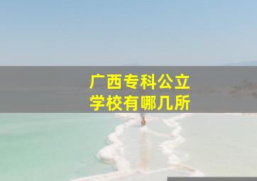 广西专科公立学校有哪几所